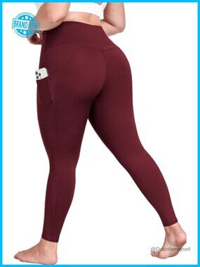 Plus Size Yoga Pants with Pockets High Waist Tummy Control Workout Leggings